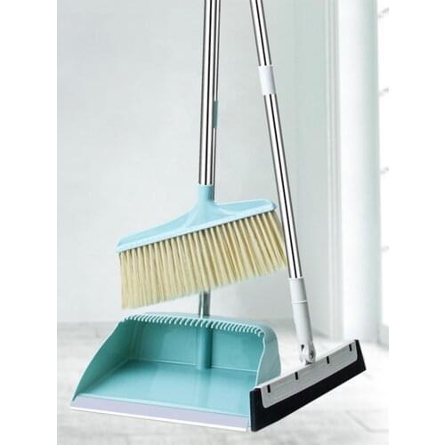 Broom And Dustpan Set Folding Sapce Saving 180degree Rotary Broom And Foldable Standing Dustpan Household Floor Cleaning Set