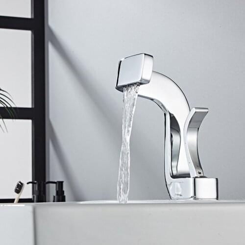 Basin Faucets Bathroom Mixer Tap Chrome Brass Washbasin Faucet Single Handle Single Hole Cold and Hot Water Bath Faucet Taps