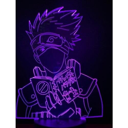 Anime Lights Naruto Hatake Kakashi Figurines 3D Light LED Night Lamp for Kids Novelty LED Decorative Table Lamp for Home Toys