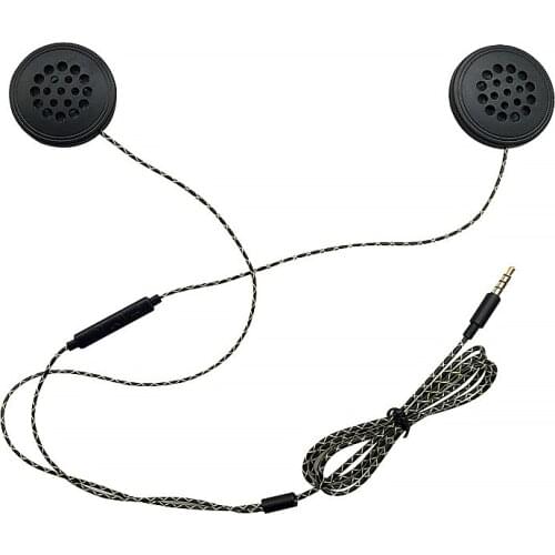 TiOODRE Motorcycle Helmet Headset 3.5mm Jack Wired Earphones Music Headphones Wire-Controlled Helmet Headset Call Two Speakers