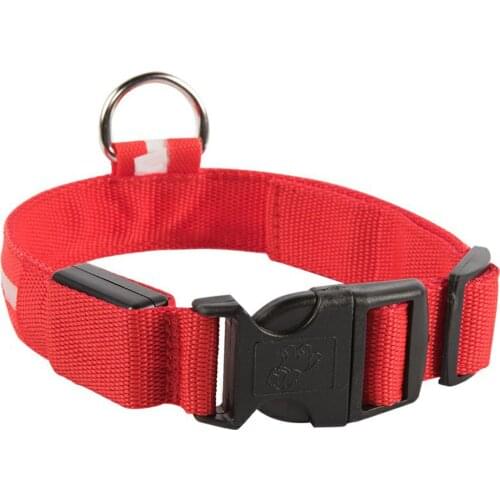 HighQuality LED Luminous Warning Pet Anti-bite Fashionable Collar USB Marquee Durable Collar Dog Pet Supplies Rechargeable Type