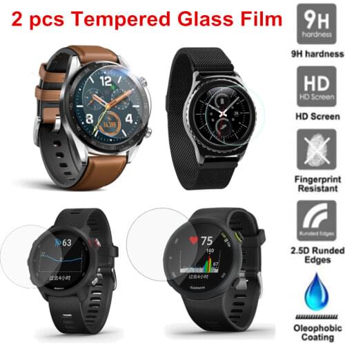 Tempered Glass Film For Huawei GT/GT2 Screen Protector Film For Garmin945 245 45 Watch Film For Samsung Galaxy 46/42mm Gear S3
