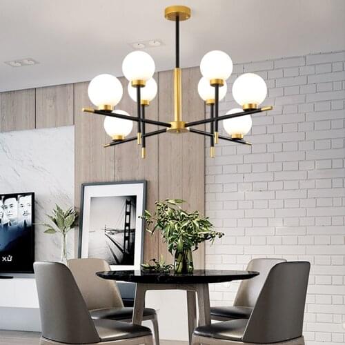 New nordic Modern living room restaurant Iron Retro ceiling lights black industrial LOFT E27 ceiling lamp with glass lampshade