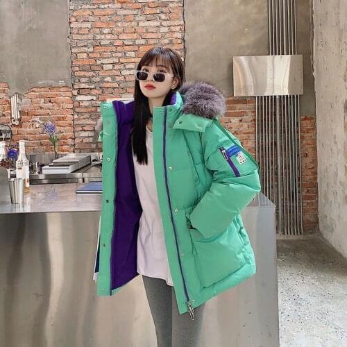 Womens Puffer Jacket 2021 New Hooded Casual Thickened Loose Tooling 90 White Duck Down Winter Parker Female Snowwear Coat