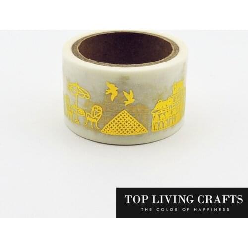 Golden Foil Washi Tape Japanese Stationery 2.45*5meter Kawaii Scrapbook School Tools Mask