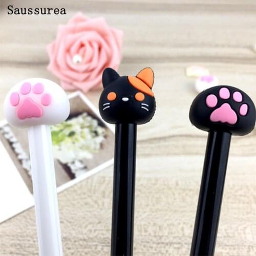 1pc Kawaii Cat Claw Gel Pen Creative Promotional Stationery Cartoon Black Ink Signing Pen Bullet Journal Office School Supplies