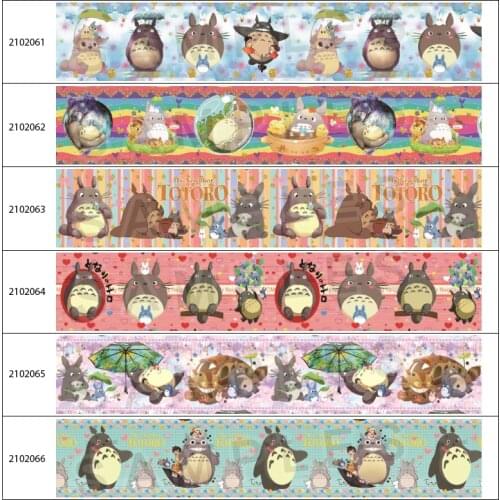 10yds Japan Anime Characters Cartoon Pattern Printed Grosgrain Ribbon