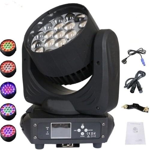 19x12w LED dmx dj moving head light wash zoom rgbw 4in1 lights