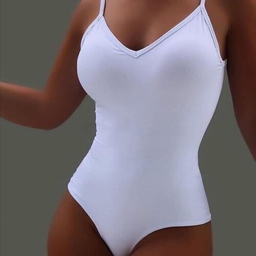 2021 Summer Plus Size Casual Sleeveless V-neck Jumpsuit Women Solid Color Sexy Lingerie Bodysuit Simple Ladies Bodycon Rompers