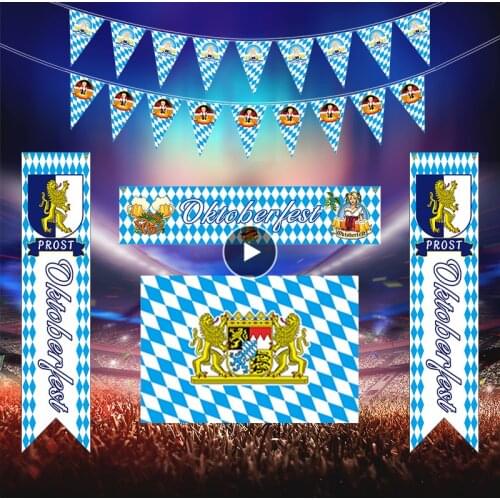 2021 Oktoberfest Decoration German Beer Flag Festival Party Supplies Decor Bavarian 100 People Fiesta Banner Free Shipping
