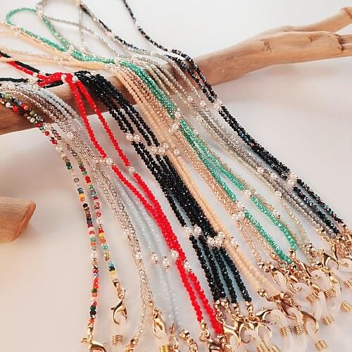 2021 Crystal Beaded Chain for Mask Lanyard Fashion Clear Stone Mask Strap Neck Holder Glasses Chains Eyewear Accessories Gifts