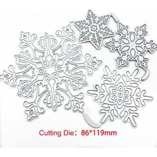 4pcs/set Snowflake Christmas Dies Metal Cutting Dies Stencils for DIY Scrapbooking Album Stamp Paper Card Embossing 2020