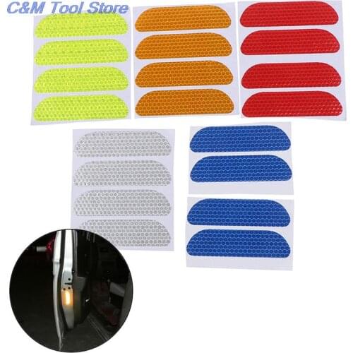 4Pcs Car Open Reflective Tape Reflective Strips Waterproof Car Warning Stickers Night Driving Safety Lighting Luminous Tapes Hot