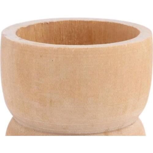 5PCS Nontoxic Simple Unpainted Portable Kitchen Tool Egg Cup Wood Storage Holders for Kitchen Decoration Eggs Hotel