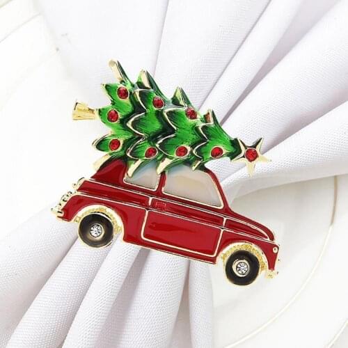 Creative 6Pcs/Set Unique Cute Car Shape Napkin Holder Multicolor Towel Ring Eye-catching for Kitchen