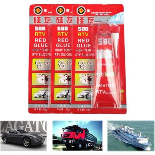 85g Strong Adhesive Glue High Temperature Sealant Waterproof RTV Red Fastening Glue for Car Vehicle Motor Gap Seal Repair Tools