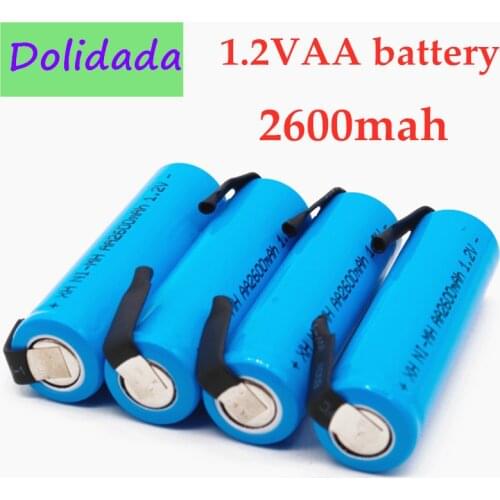 Cell Pack 1.2V AA Battery 2600mAh, 2A Ni-MH, Blue Pin Housing for Philips Electric Shaver, Brus