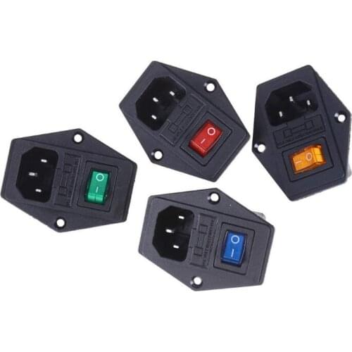 Free Shipping 1pcsHot 10A 250V Inlet Module Plug Fuse Switch Male Power Socket 3 Pin IEC320 C14 New