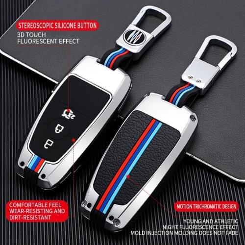 Alloy Car Key Fob Cover Case Bag Shell Key Chain Holder For Ford Focus Edge Explorer Mondeo Escort Trurus Mustang Ranger