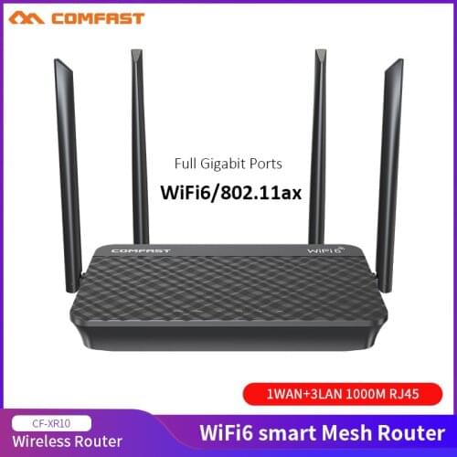 Comfast WiFi 6 Smart Mesh Router Dual Band 2.4G & 5G1800Mbps Gigabit Router With 4* High Gain Antenna Support OFDMA TWT