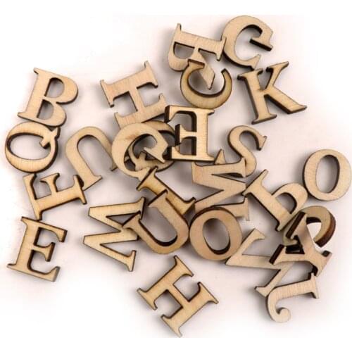 Handmade Wooden Crafts Accessory Home Decoration Scrapbookings DIY Mix 26 letters/3 sets Wood Ornaments 17mm 78pcs