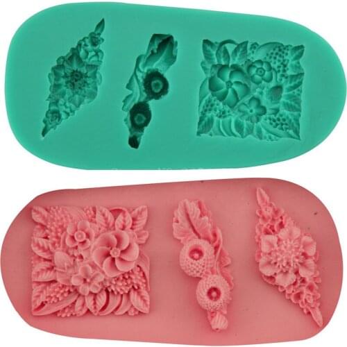 DIY Flower Hair Clasp Silicone Fondant Soap 3D Cake Mold Cupcake Jelly Candy Chocolate Decoration Baking Tool Moulds FQ1716