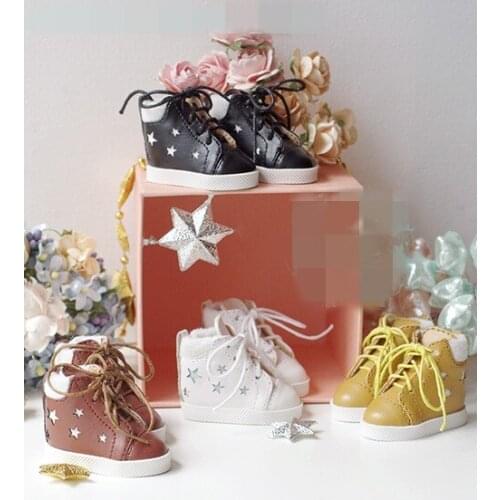 BJD Doll shoes suitable for 1-4 1-6size small leather shoes star boots YOSD doll accessories