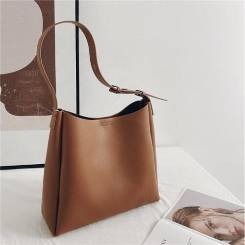 2021 Hot Sale Women Fashion Leisure Large Capacity Shoulder Bag Ladies Soft Leather Commuter Tote Bag