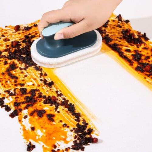 Multi Function Magic Cleaning Sponge Brush with Handle Kitchen Bathroom Strong Decontamination Brushes Tools Accessories