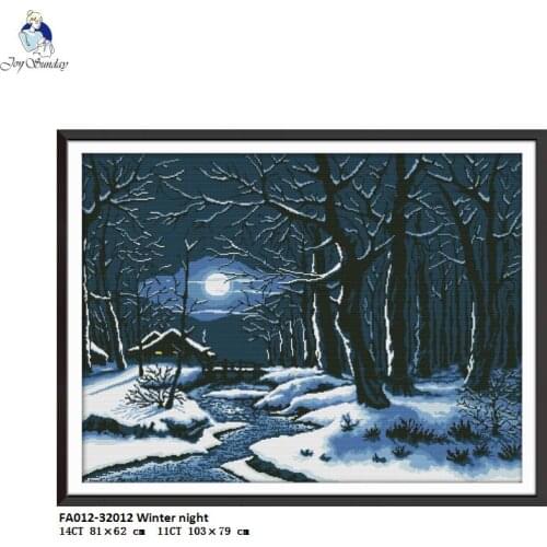 Winter Night Patterns Cross Stitch kits DMC Needlework Embroidery Cross-Stitch DIY Handwork Crafts Fabric DMC 14CT and 11CT