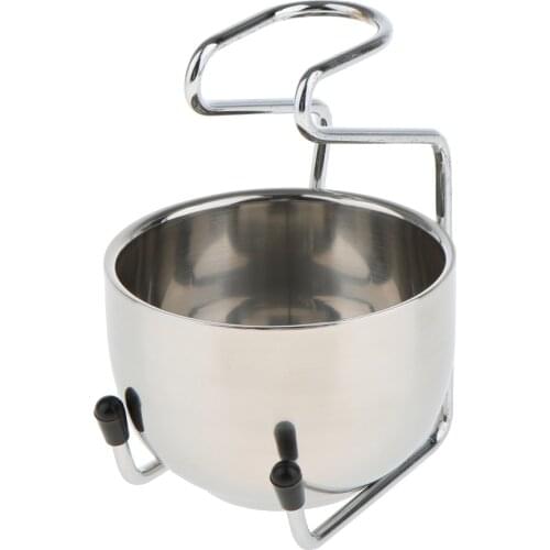 Stainless Steel Shaving Brush Razors Stand Holder Shaving Mug Soap Bowl Set