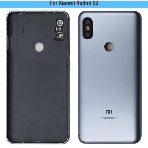 New For Xiaomi Redmi S2 Battery Cover Rear Door Back Cover Lens Glass Frame S2 Housing Case With Side Key Replacement