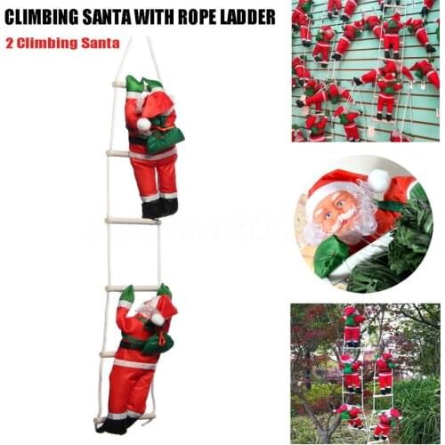 New Climbing Santa Claus With Rope Ladder Christmas Outdoor Indoor Decoration