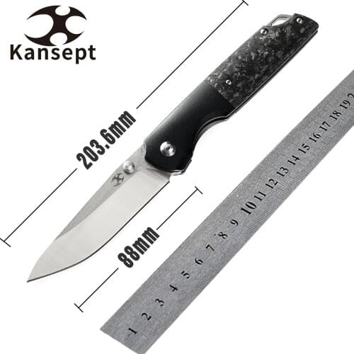 Kansept Warrior K1005T6 Everyday Carry knife Warrior Titanium CPM-S35VN Drop Point Blade Carbon Fiber Handle High Quality EDC