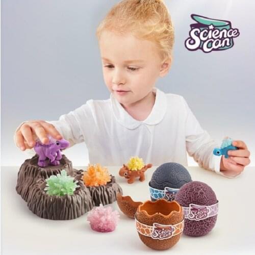 Experimental Kit 3-Color Crystal Hatch Add Water Growth Dinosaur Surprise Egg Crystal Dinosaur Growth Educational Game For Kids