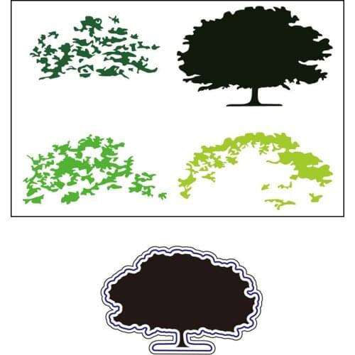 AZSG Dense Tree Cuting Dies Clear Stamps For DIY Scrapbooking/Album Decorative Silicone Stamp Crafts
