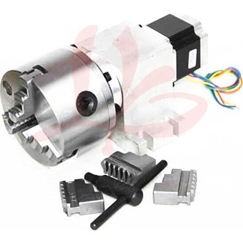 Harmonic drive reducer 3 Jaw 100mm 14-100-100A chuck CNC dividing head for cnc carving machine