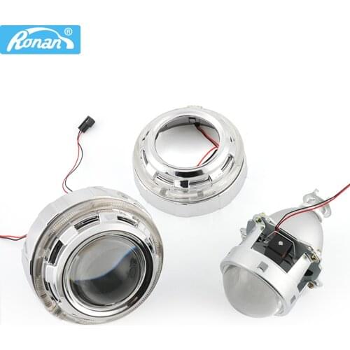 Ronan Metal 3.0'' H1 HID bixenon projector lens LHD RHD fit H1 H4 H7 Headlight LED Optic Angel Eyes Car Styling DIY retrofit