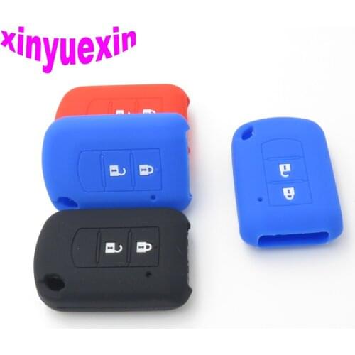 Xinyuexin Silicone Car Key Cover Case For Mitsubishi ASX Outlander Lancer EX Galant Pajero 2016 2017 Remote Key Case Car-stying