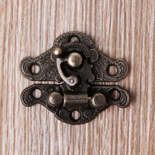 Vintage Zinc Alloy Latch Hasp Pad Chest Lock Plate For Wood Jewelry Box Cabinet