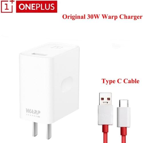 OnePlus Warp Charger 30W Dash Adapter 5V 6A EU US Plug Fast Charge USB Type C Cable For One Plus 1+ 7 7T Pro 5 5T 6 6T