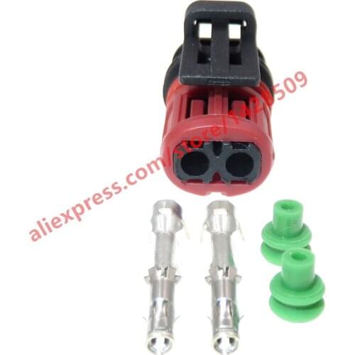 5 Sets 2 Pin 1.5 Series Waterproof Automotive Connector 1337245-3 Wire Harness Plug with Terminal Rubber Seals