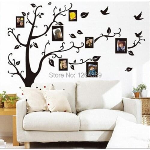 1Pcs Hot Family Picture Photo Frame Tree Wall Quote Art Stickers 3D Stickers DIY wall stickers home decor