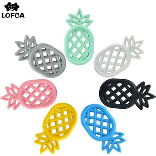 LOFCA 1pcs Pineapple Silicone Teether Baby Teething Nursing Soft Silicone Beads BPA Free Food Grade Toys Soothe Teething Baby