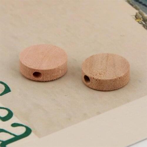 100pcs Natural Squashed round wood Spacer Beads Unfinished Spacer Beads No Varnish & No Lacquer DIY Jewelry Findings 11mm WB32