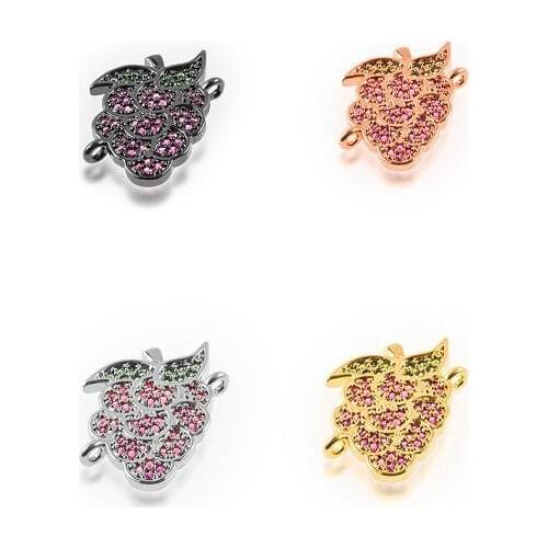 18*17mm grape crystal micro pave cz zircon cubic zirconia beads DIY Copper necklace charm bracelet connectors ydg2d