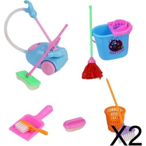 2x9Pcs/Set Cleaning Set Pretend Play Cute Baby Housework Kit Educational Toys