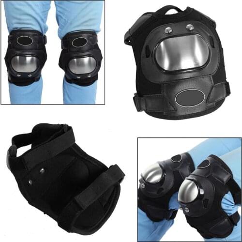 2 Pcs Stainless Steel Motorcycle ATV Adults Knee Pads Shin Guard Protective Armor Set Sports Protective Gear Motocross New