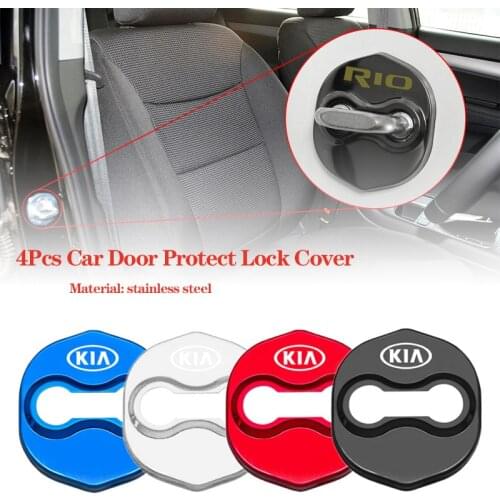 4Pcs Anti-Rust Car Door Lock Cover Protect Buckle Accessories For KIA Soul K1-9 Picanto Rio Sportage Ceed Forte Optima Sorento