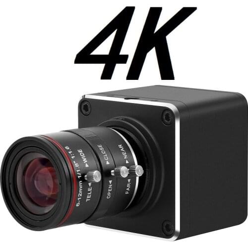 4K HDMI Camera 2160P30/25/24fps 1080P60/50/30/25fps 1080i60/50fps, Streaming Webcam Industry C/CS-Mount with 6-12mm Lens